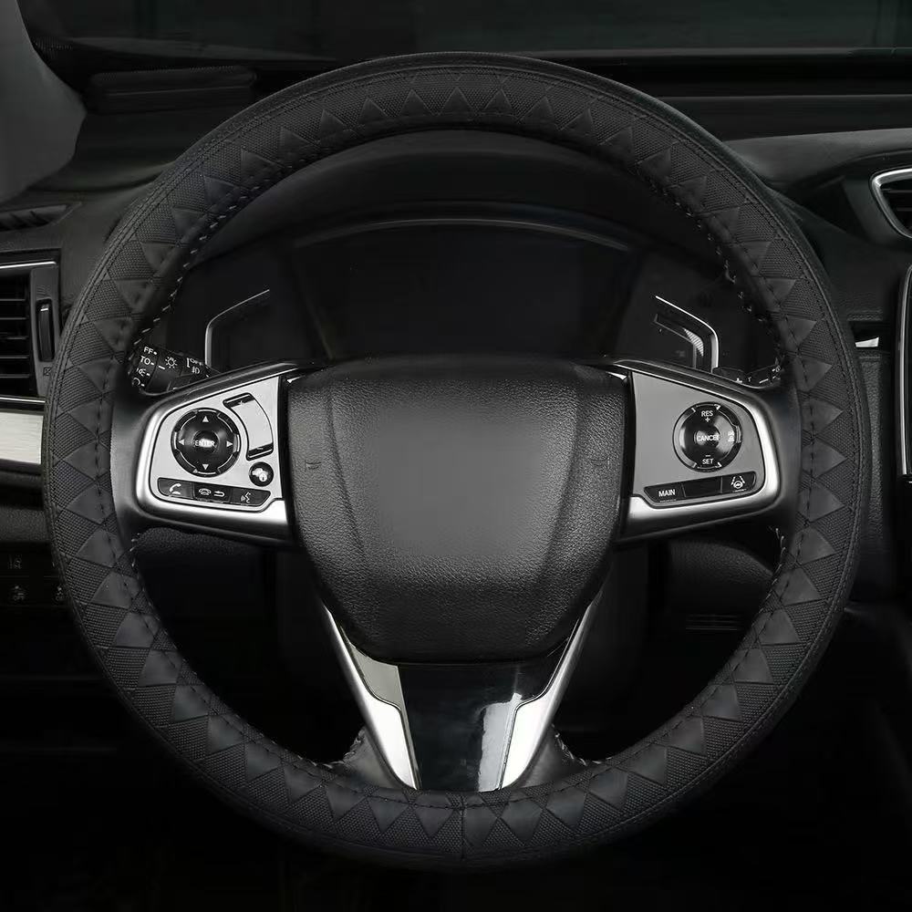 Microfiber leather car 14 15 16 small Medium Large Steering Wheel Cover (14.5-15''9fit Mostly Cars)
